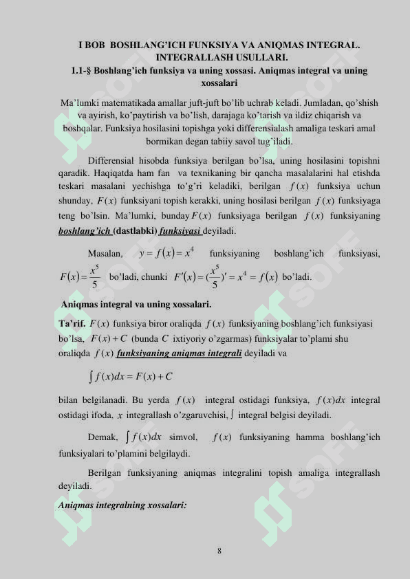 ANIQ INTEGRAL TATBIQLARI 8