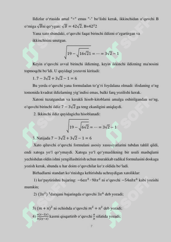 IRRATSIONAL IFODALARNI AYNIY ALMASHTIRISH METODLARI 7