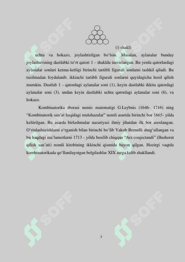 KOMBINATORIKA ELEMENTLARINI O‘QITISH METODIKASI 7