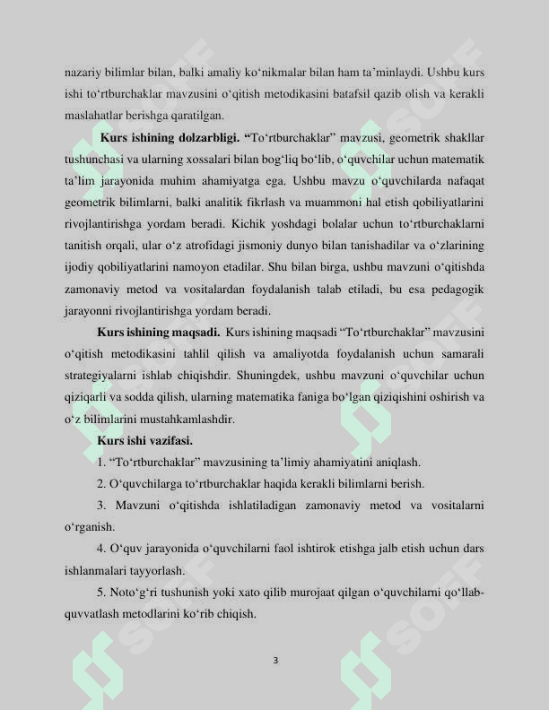 MAKTABDA TO‘RTBURCHAKLAR MAVZUSINI O‘QITISH METODIKASI 3