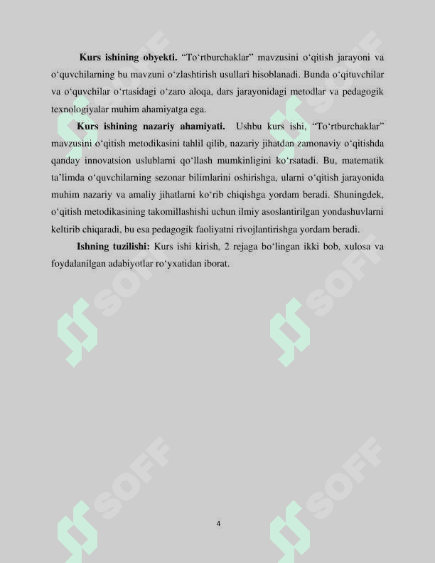 MAKTABDA TO‘RTBURCHAKLAR MAVZUSINI O‘QITISH METODIKASI 4