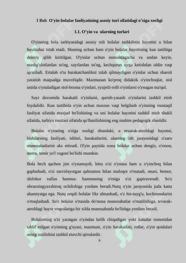 o'yin bolalar faoliyatining asosiy turi sifatida 6