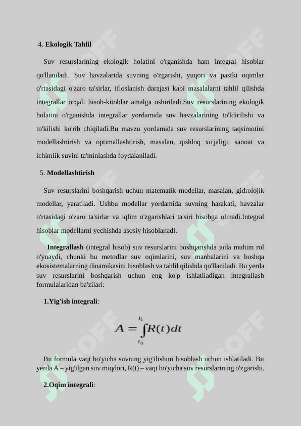 SUV RESURSLARINI BOSHQARISHDA INTEGRAL HISOB TATBIQLARI 6