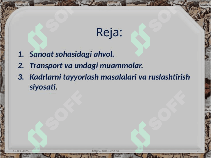 O‘zbekistonda sanoatning bir tomonlama rivojlanishi 2