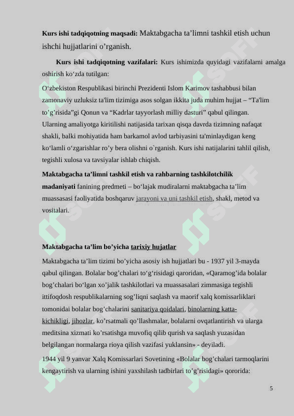 maktabgacha ta'limni tashkil etish uchun ishchi hujjatlar 5