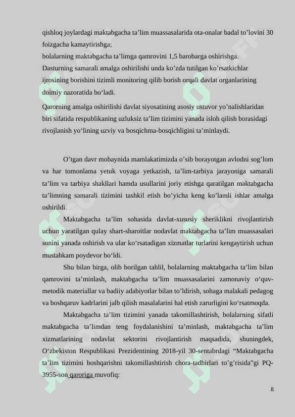 maktabgacha ta'limni tashkil etish uchun ishchi hujjatlar 8
