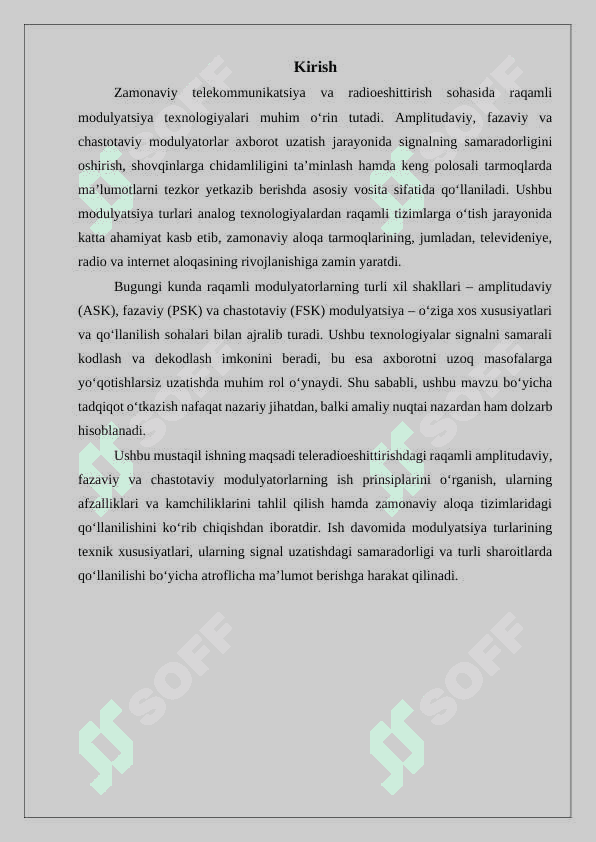 Teleradioeshittirishdagi raqamli amplitudaviy, fazaviy va chastotaviy modulyatorlar 3