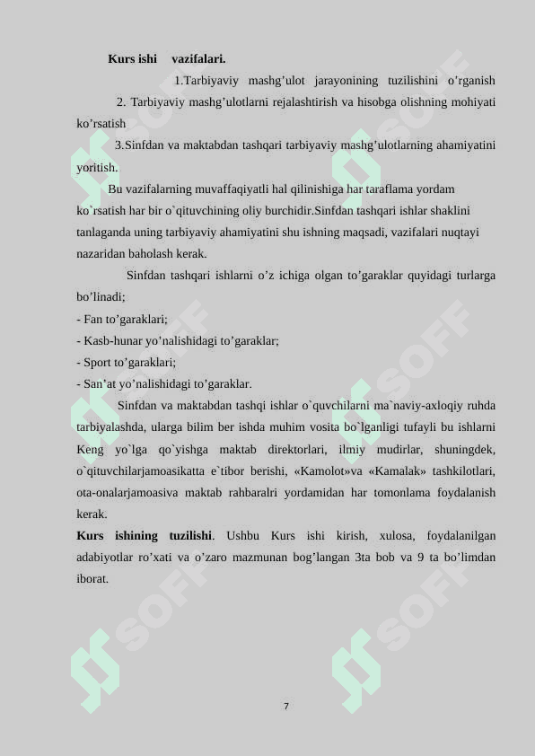 O’QUVCHINI TARBIYALASHDA TARBIYAVIY MASHG`ULOTLARNING AHAMIYATI 7