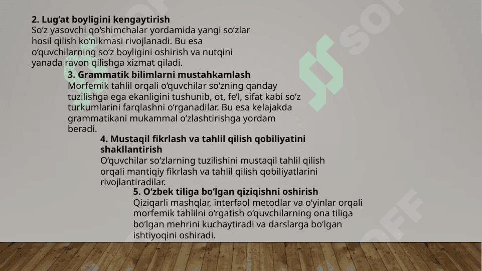 Boshlang'ich sinflarda so'zning morfemik tarkibini o'rganish metodikasi 4