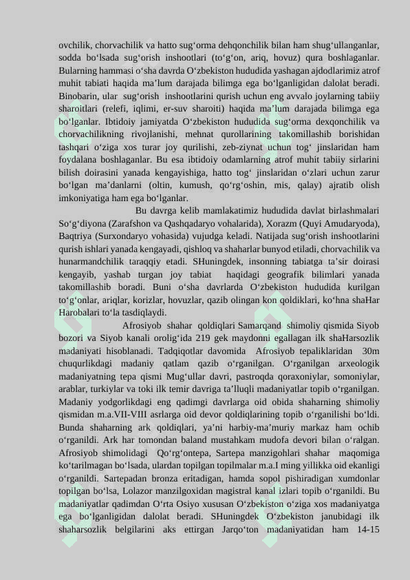 O‘zbekistonning tarixiy geografik o‘rni va tabiiy iqlim sharoitlari 4