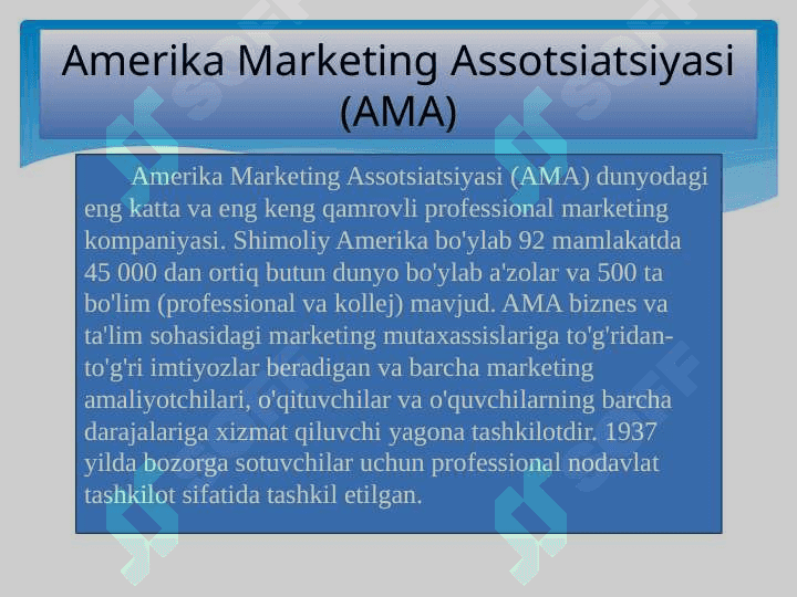 Amerika Marketing Assotsatsiyasi haqida 3