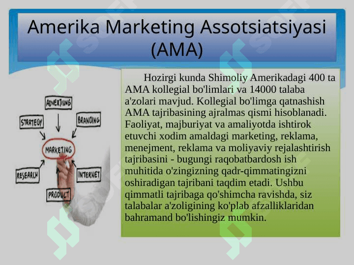 Amerika Marketing Assotsatsiyasi haqida 6