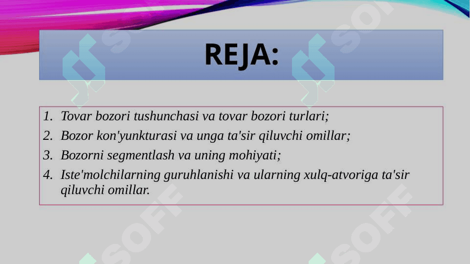 Bozor va iste’molchilarni o’rganish 2
