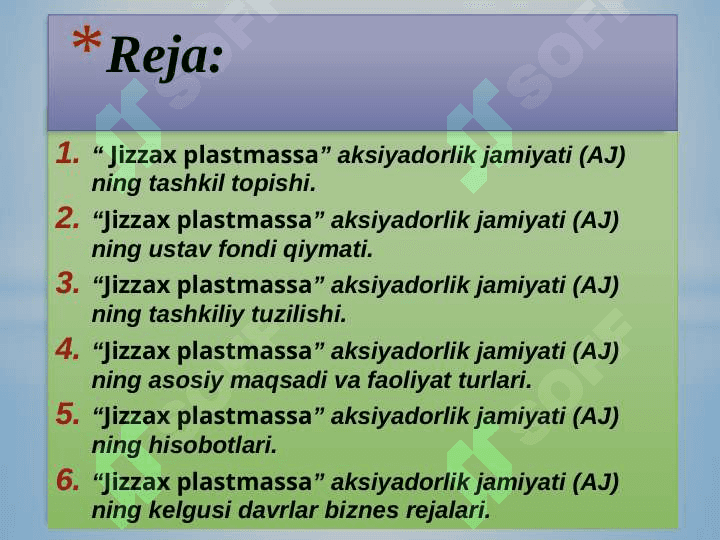 Jizzax plastmassa aksiyadorlik jamiyati 2