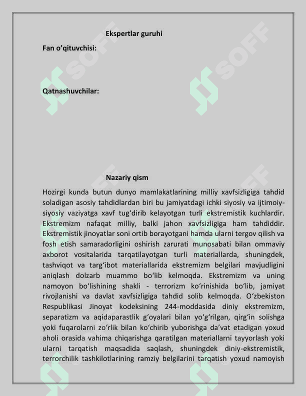 Ekstremizm holatlari lingvokriminalistik tadqiqi 2
