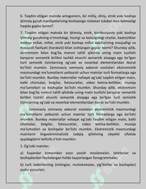 Ekstremizm holatlari lingvokriminalistik tadqiqi 4