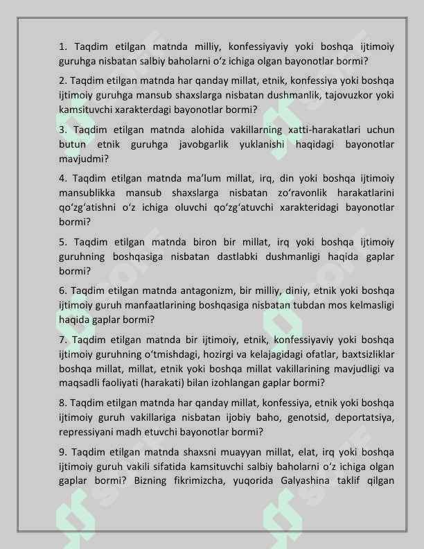 Ekstremizm holatlari lingvokriminalistik tadqiqi 7