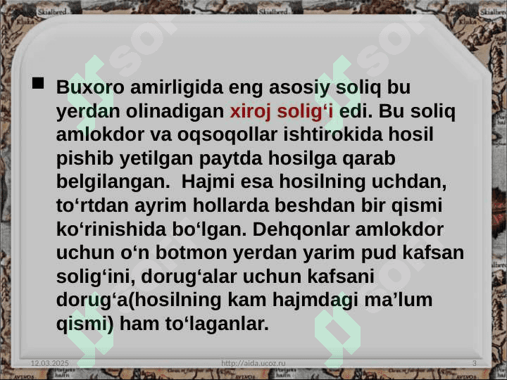 Buxoro amirligi soliq tizimi 3