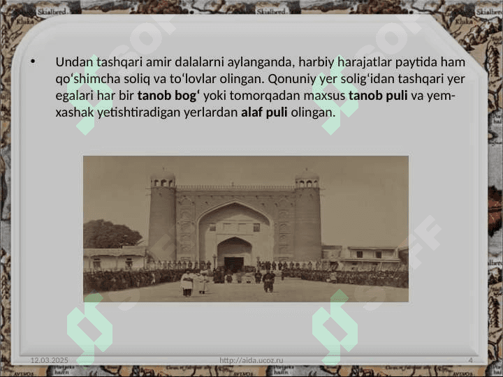 Buxoro amirligi soliq tizimi 4