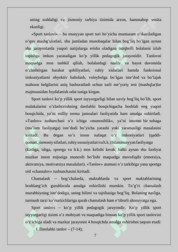 Voleybolchilarning muvofiqlashtirish qobiliyatlarini shakllanishiga o'yin usulining ta'siri. 6