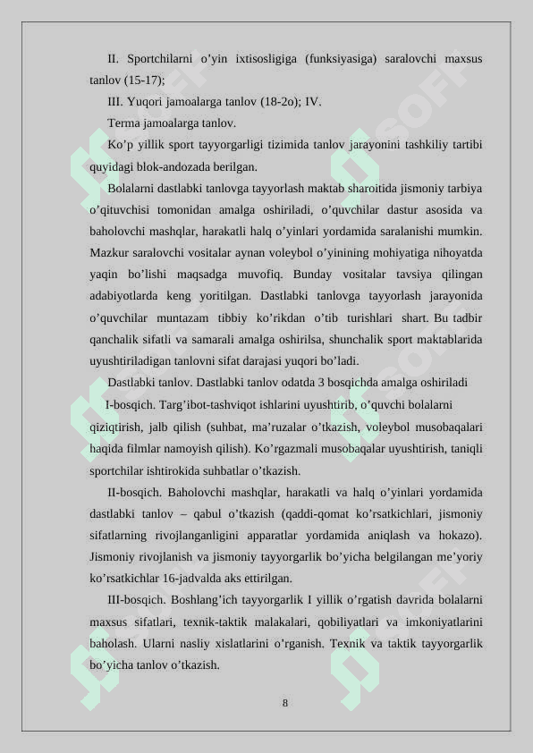 Voleybolchilarning muvofiqlashtirish qobiliyatlarini shakllanishiga o'yin usulining ta'siri. 7