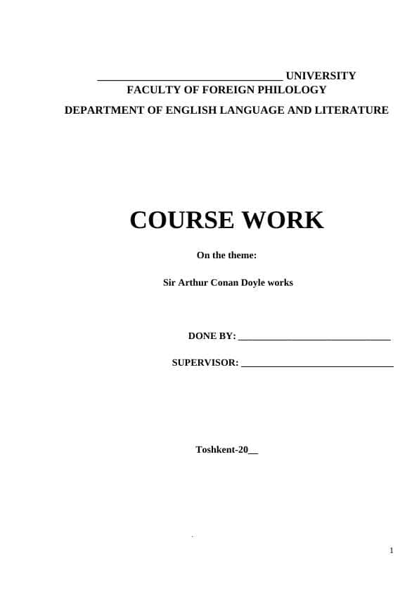 Arthur Conan Doyle works 1