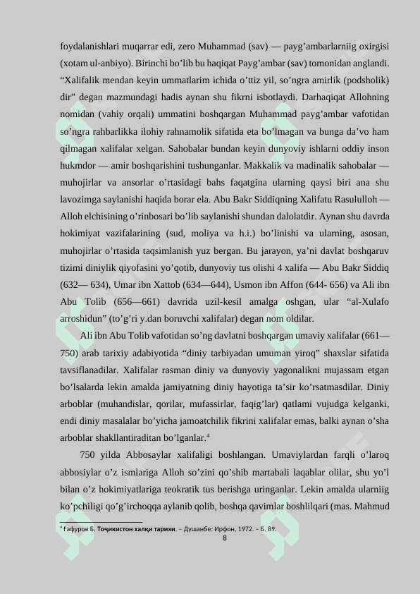 Arab xalifaligining Movarounnahrda yuritgan ijtimoiy-iqtisodiy siyosati. 8