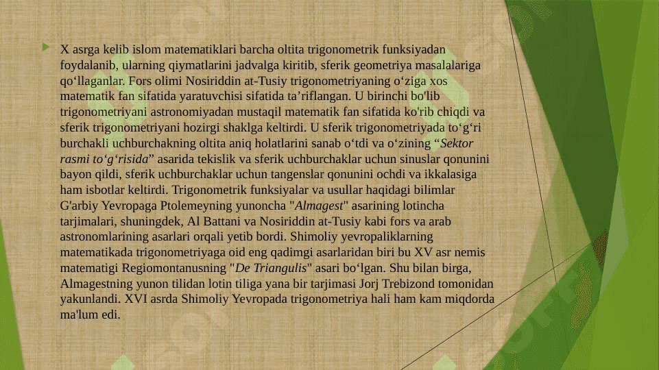 Trigonometrik ayniyatlar 6