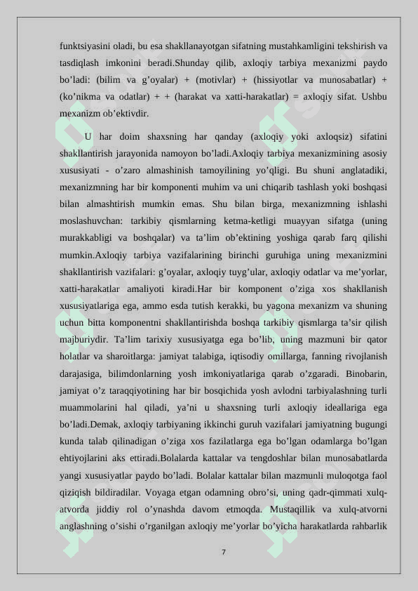 AXLOQIY FAZILATLARNI SHAKLLNATIRISH TEXNOLOGIYALARI 7