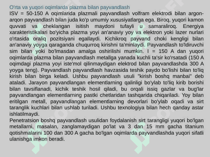 Plazmali kesish, payvandlash va qoplamali qoplash qurilmalari 6