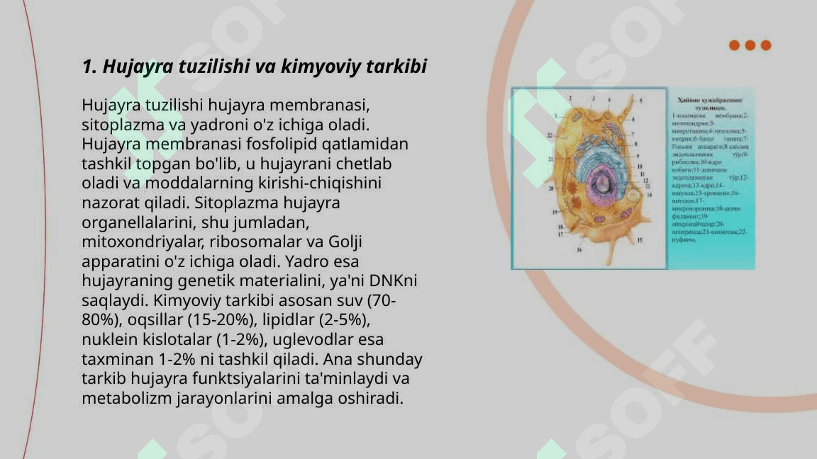 Hujayraning kimyoviy tarkibi, asosiy zahira moddalar va ularning moddalar almashinuvidagi vazifalari 3