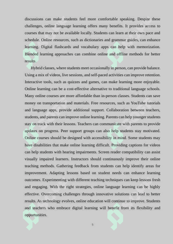 PROBLEMS AND SOLUTIONS FOR ONLINE TEACHING AND LEARNING OF FORIGN LANGUAGES 5
