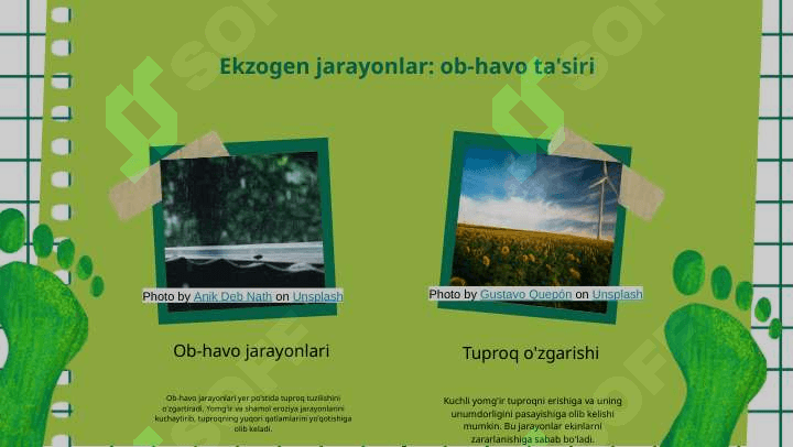 Yer poʻstida ekzogen va endogen jarayonlar 3