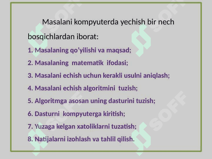 Algoritm. Algoritmni tasvirlash usullari. Blok sxema 2