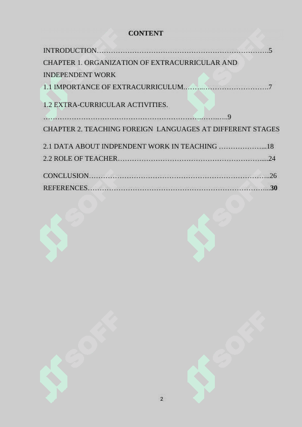 ORGANIZATION OF EXTRA CURRICULAR AND INDEPENDENT WORK IN TEACHING FOREIGN LANGUAGES AT DIFFERENT STAGES OF EDUCATION 2