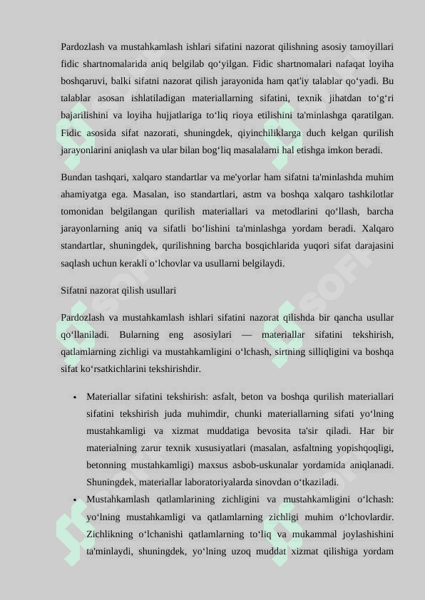 Pardozlash va mustahkamlash ishlari sifatini nazorat qilish.docx MUSTAQIL.docx 4