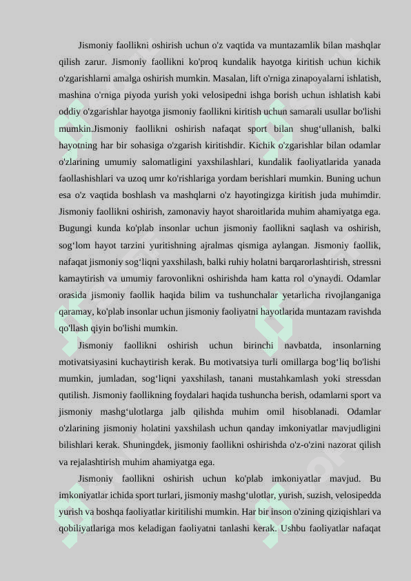 Darsdan tashqari ommaviy jismoniy va sport sog‘lomlashtirishishlarining mazmuni va tashkillashtirish uslubiyati. 3