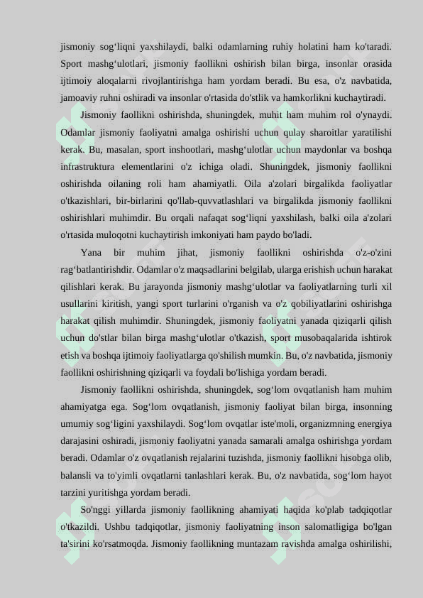 Darsdan tashqari ommaviy jismoniy va sport sog‘lomlashtirishishlarining mazmuni va tashkillashtirish uslubiyati. 4