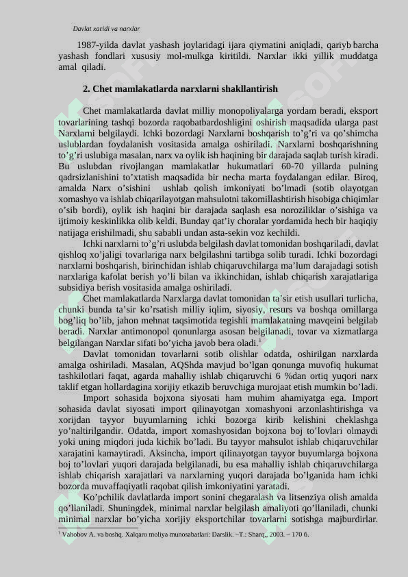 Xorijiy mamlakatlarda narxlarni shakllantirish 3