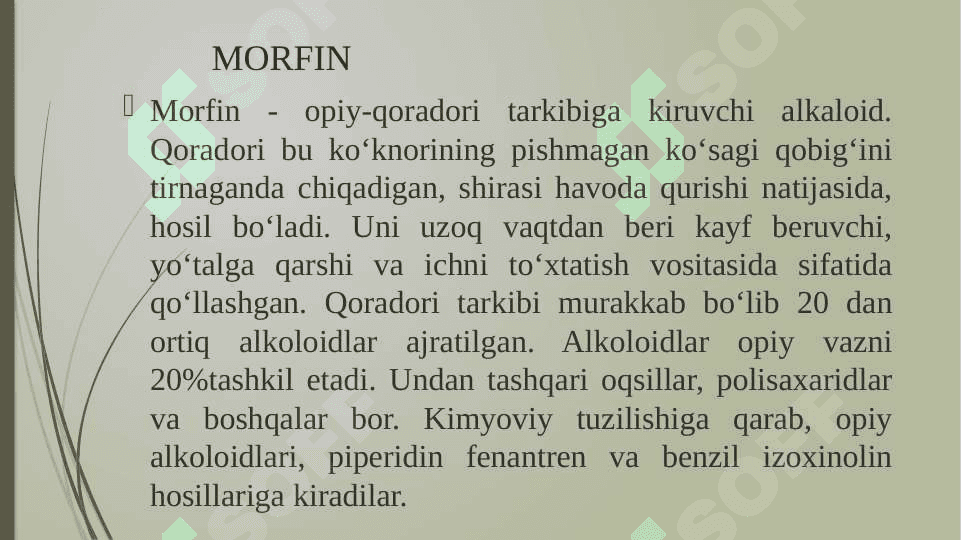 NARKOTIK VA NONARKOTIK ANALGETIK DORI VOSITALARI 7
