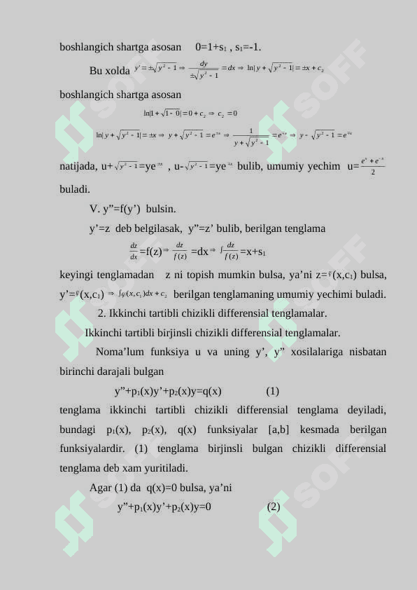 Ikkinchi tartibli differensial tenglamalar 4