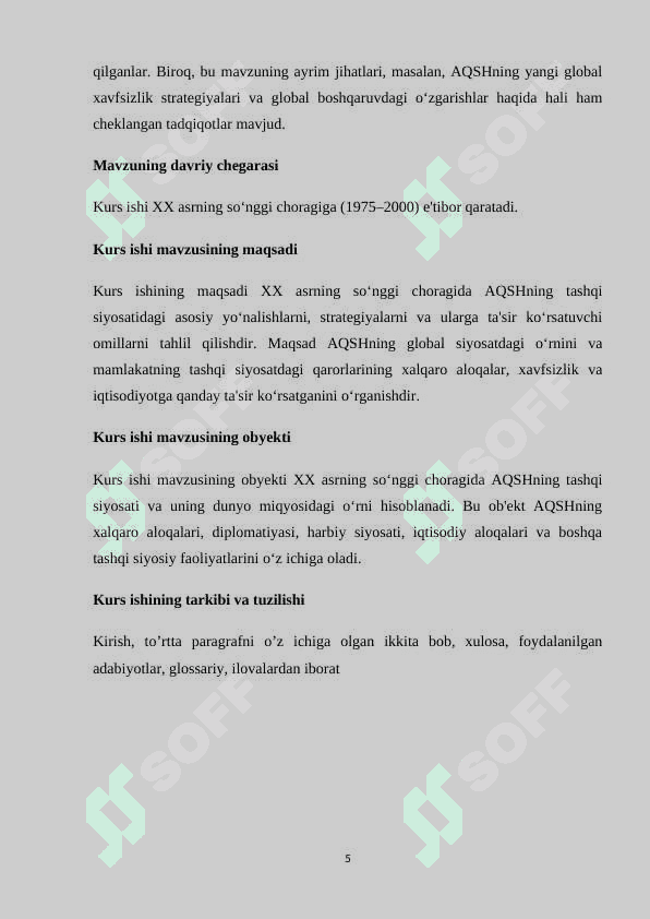 XX asrning soʻngi choragida AQSHning tashqi siyosati 5