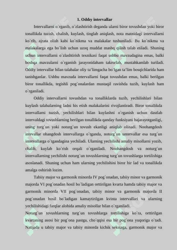 Tarkibli intervallarni tovushdan tuzib, yechilishlari bilan kuylash 3