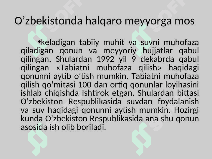 Tabiiy  resurslar va ularni muxofaza qilish 6