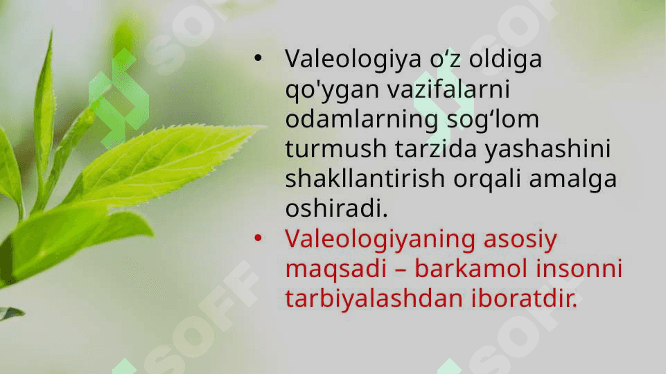 Valeologiyaning maqsadlari 2