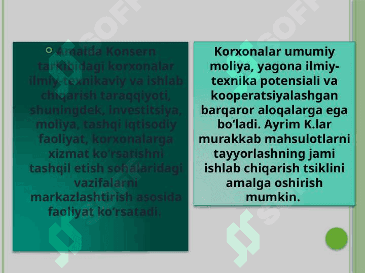 Assotsiatsiya, Konsern, Konsorsium, korporatsiyalar 8