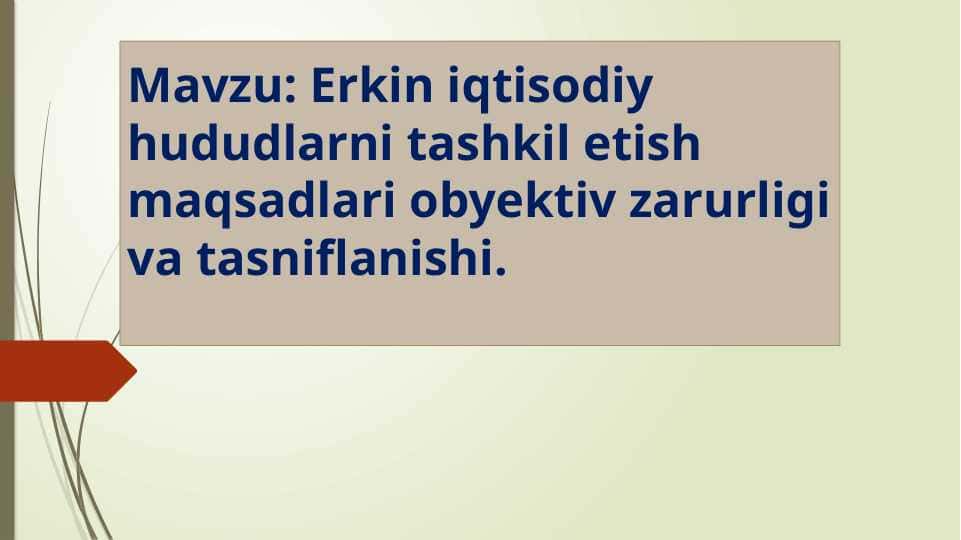 Erkin iqtisodiy hududlarni tashkil etish maqsadlari