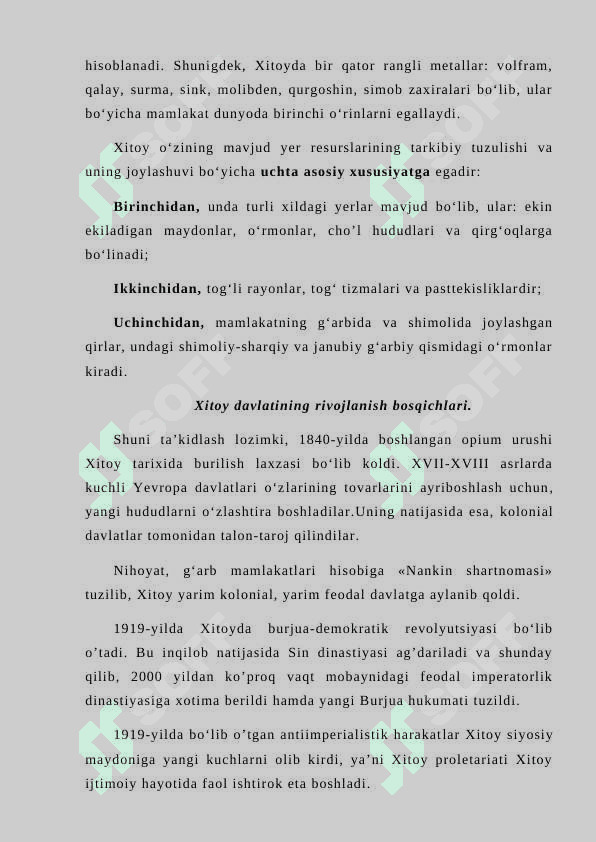 Xitoy iqtisodiy rivojlanish modelining o'ziga xos 4