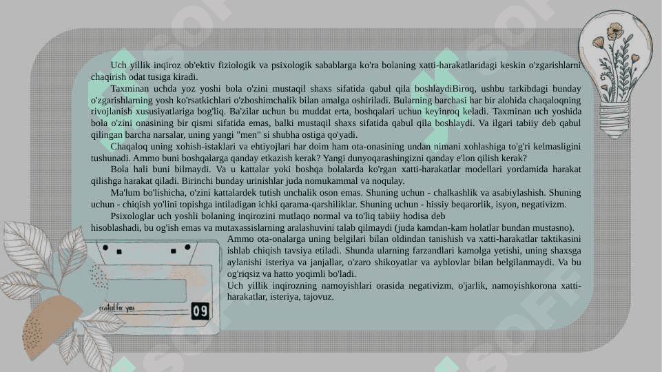 Uch yosh inqirozi 4