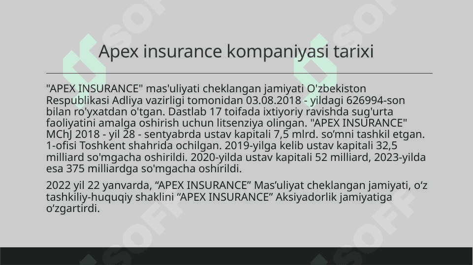 Apex insurance sug'urta kompaniyasi 3